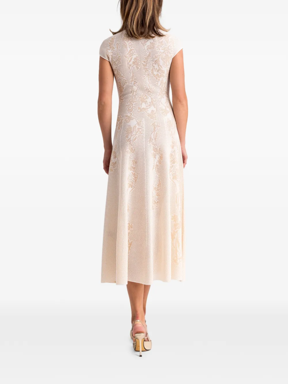 Gemy Maalouf Midi-jurk met patroon Beige