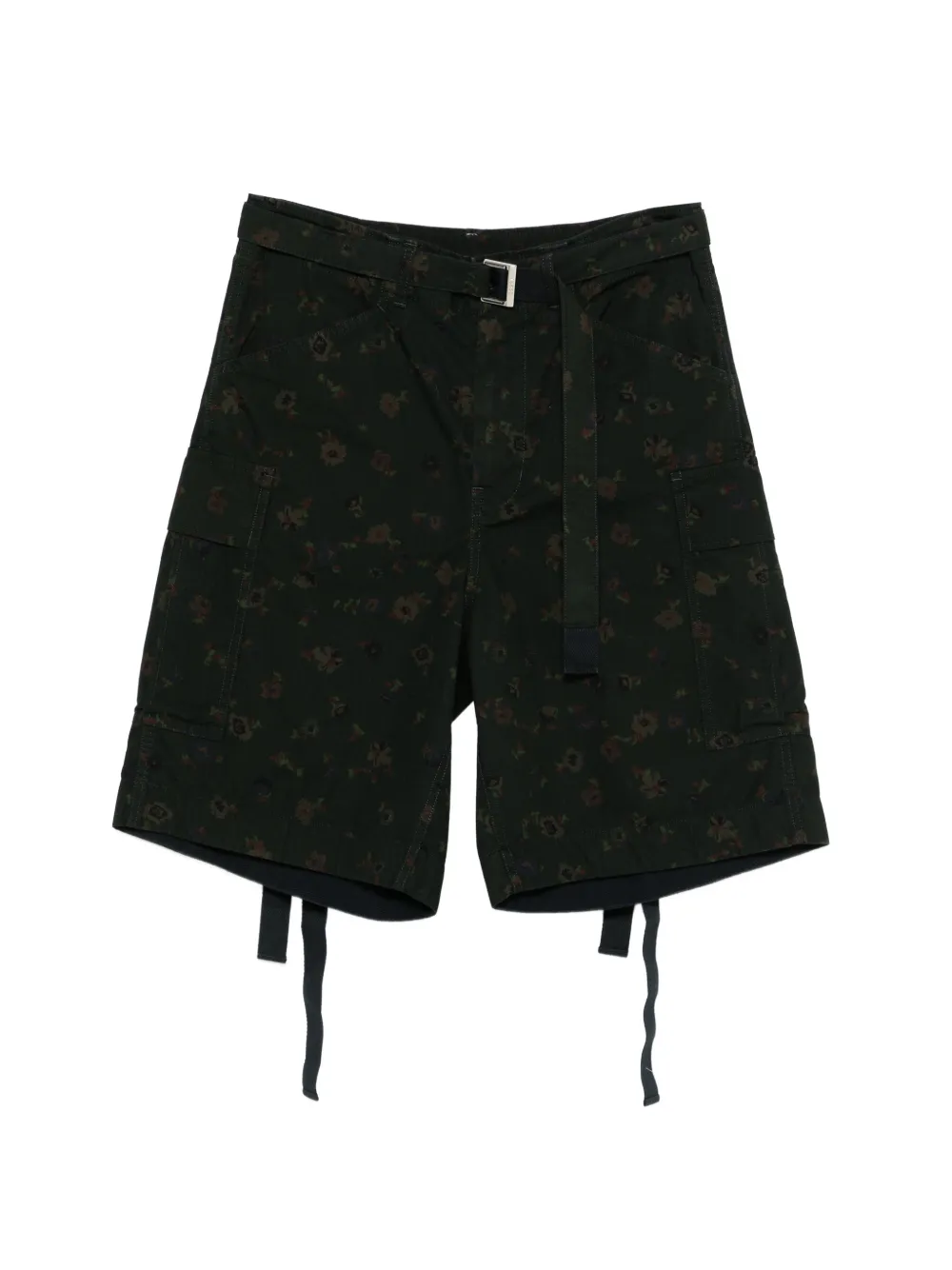 sacai floral-print cargo shorts - Verde