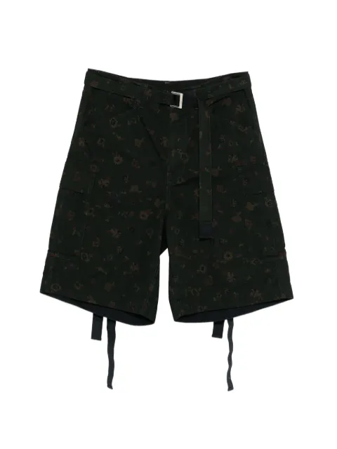 sacai floral-print cargo shorts