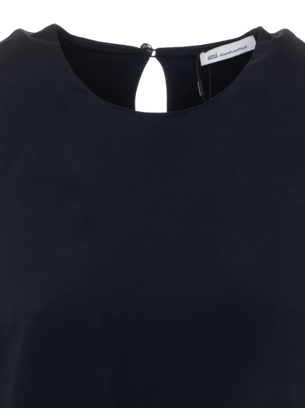  Ami Paris Ruffled Round-neck Mini Dress - Black 