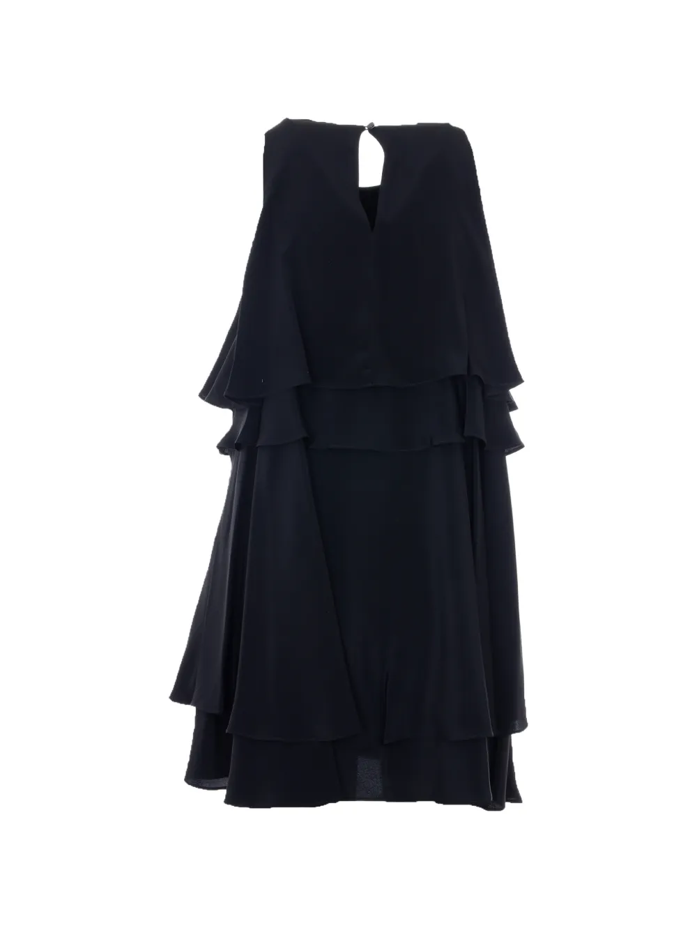  Ami Paris Ruffled Round-neck Mini Dress - Black 