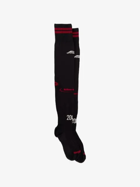 Martine Rose logo-print striped-trim socks