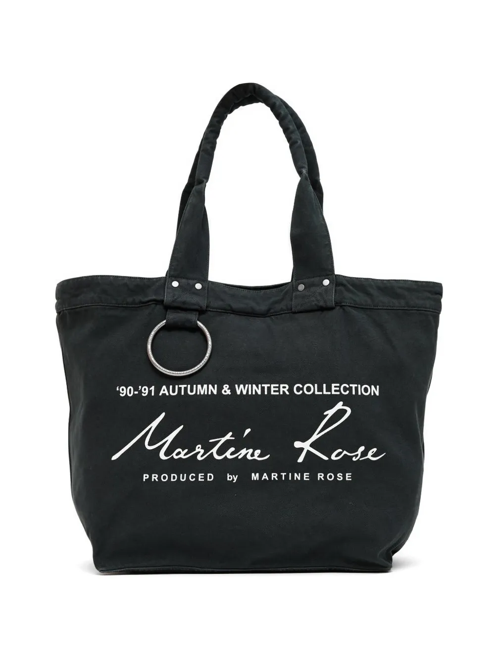 Martine Rose logo-print ring-detail tote bag - Black