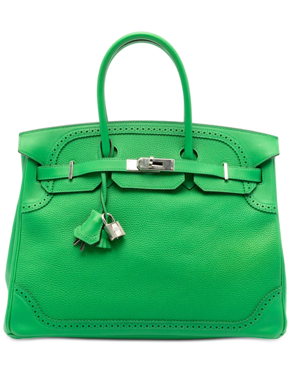 Hermès Pre-Owned 2014 Togo and Swift Ghillies Birkin Retourne 35 handbag - Verde