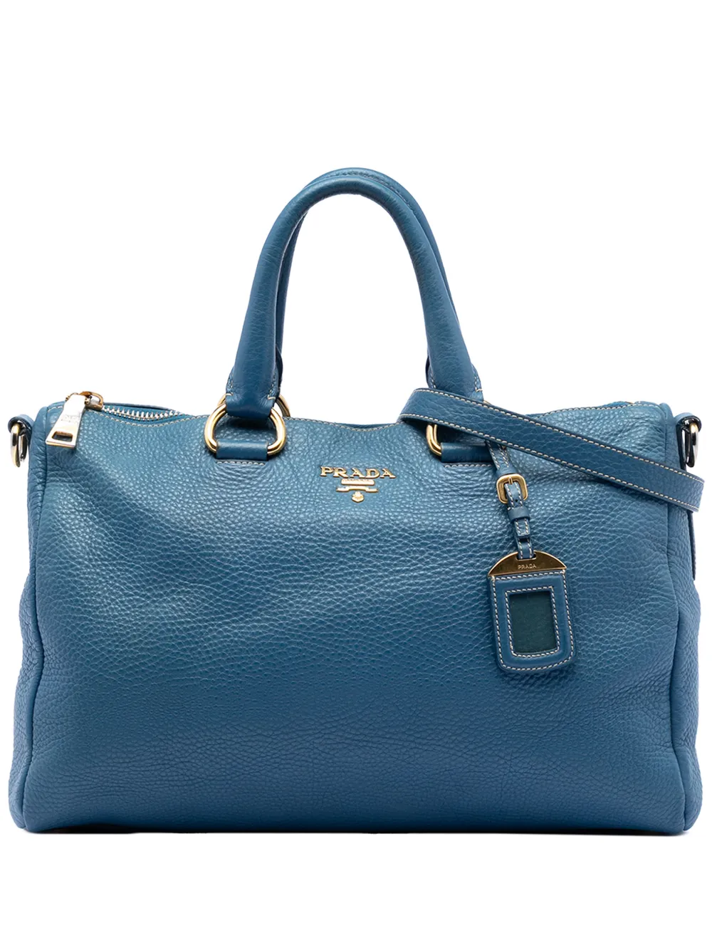 Prada Pre-Owned 2000-2013 Vitello Daino Zip Top satchel - Blu