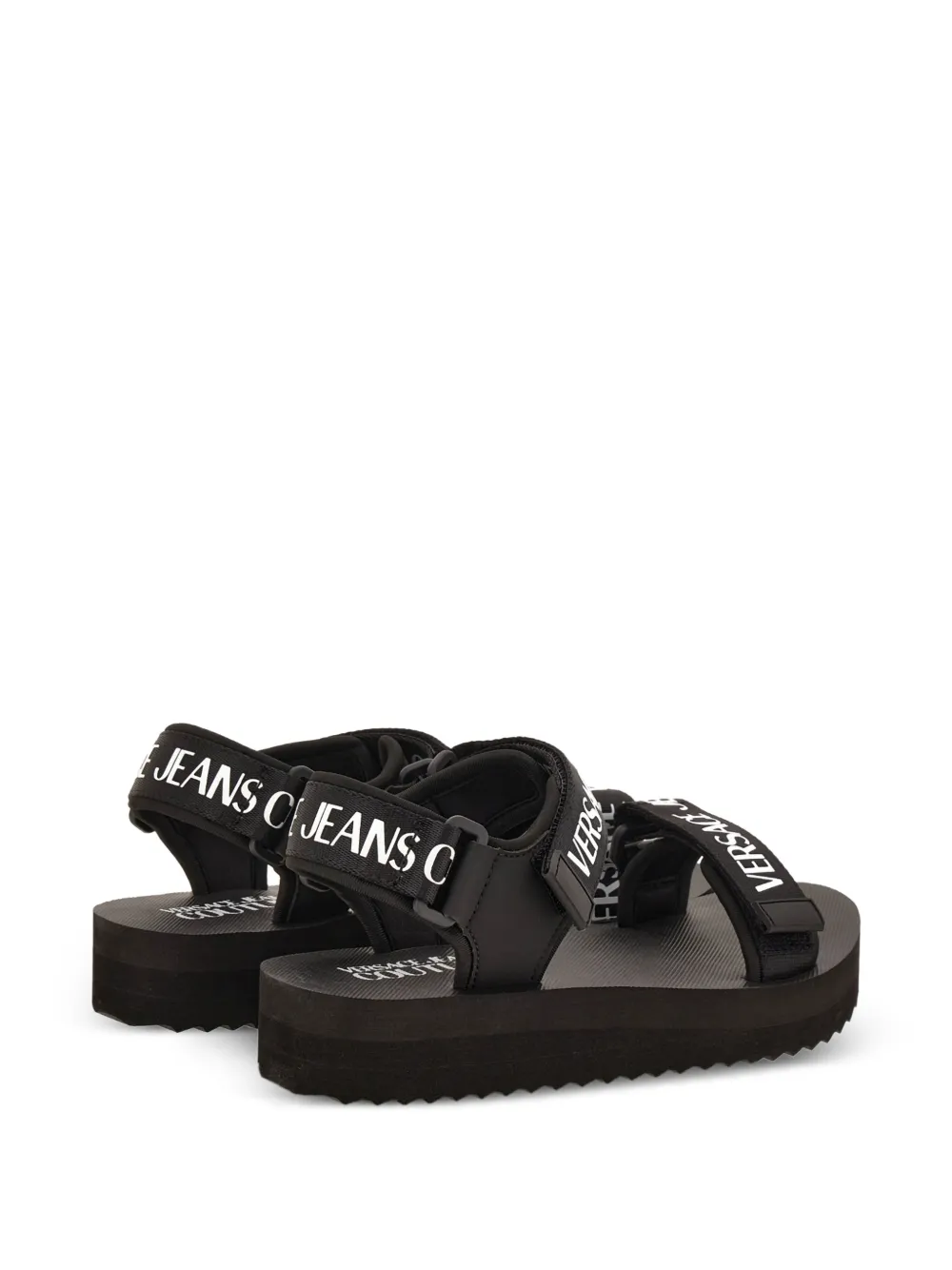 Versace Jeans Couture Sandalen met logobandje Zwart