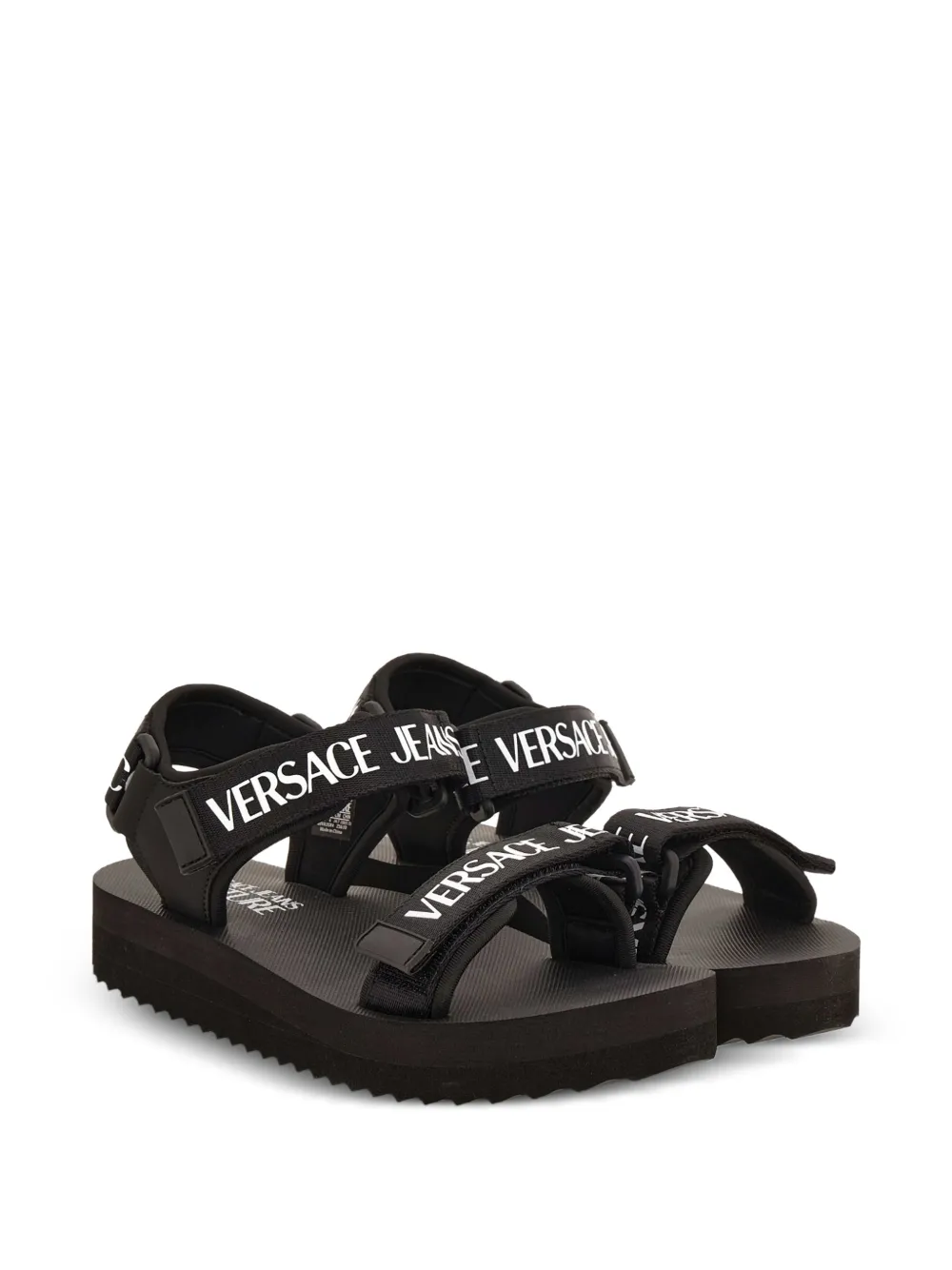 Versace Jeans Couture Sandalen met logobandje Zwart