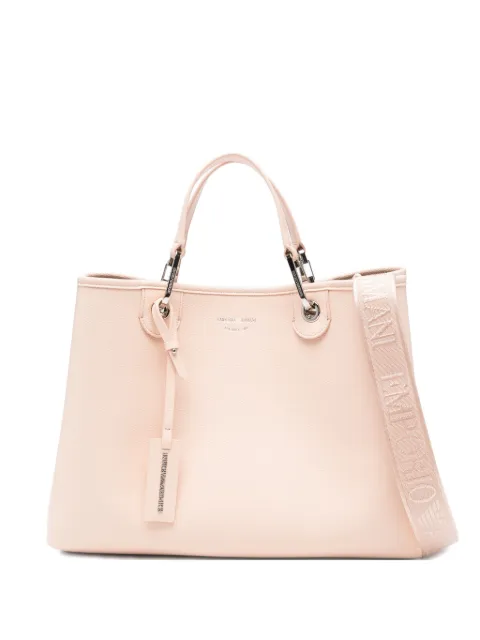 Emporio Armani shopping bag with a pebbled texture and dual top handles