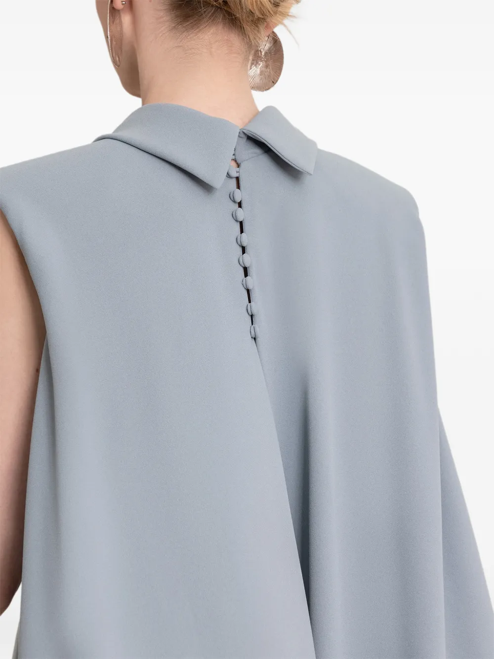 Gemy Maalouf Maxi-jurk met gewatteerde schouders Blauw