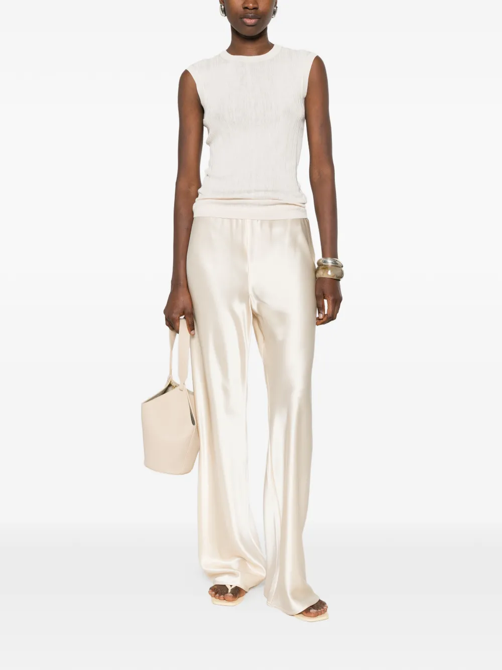JOSEPH Calife geribbelde mouwloze top Beige