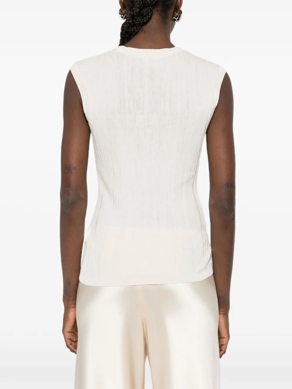 JOSEPH Calife geribbelde mouwloze top Beige