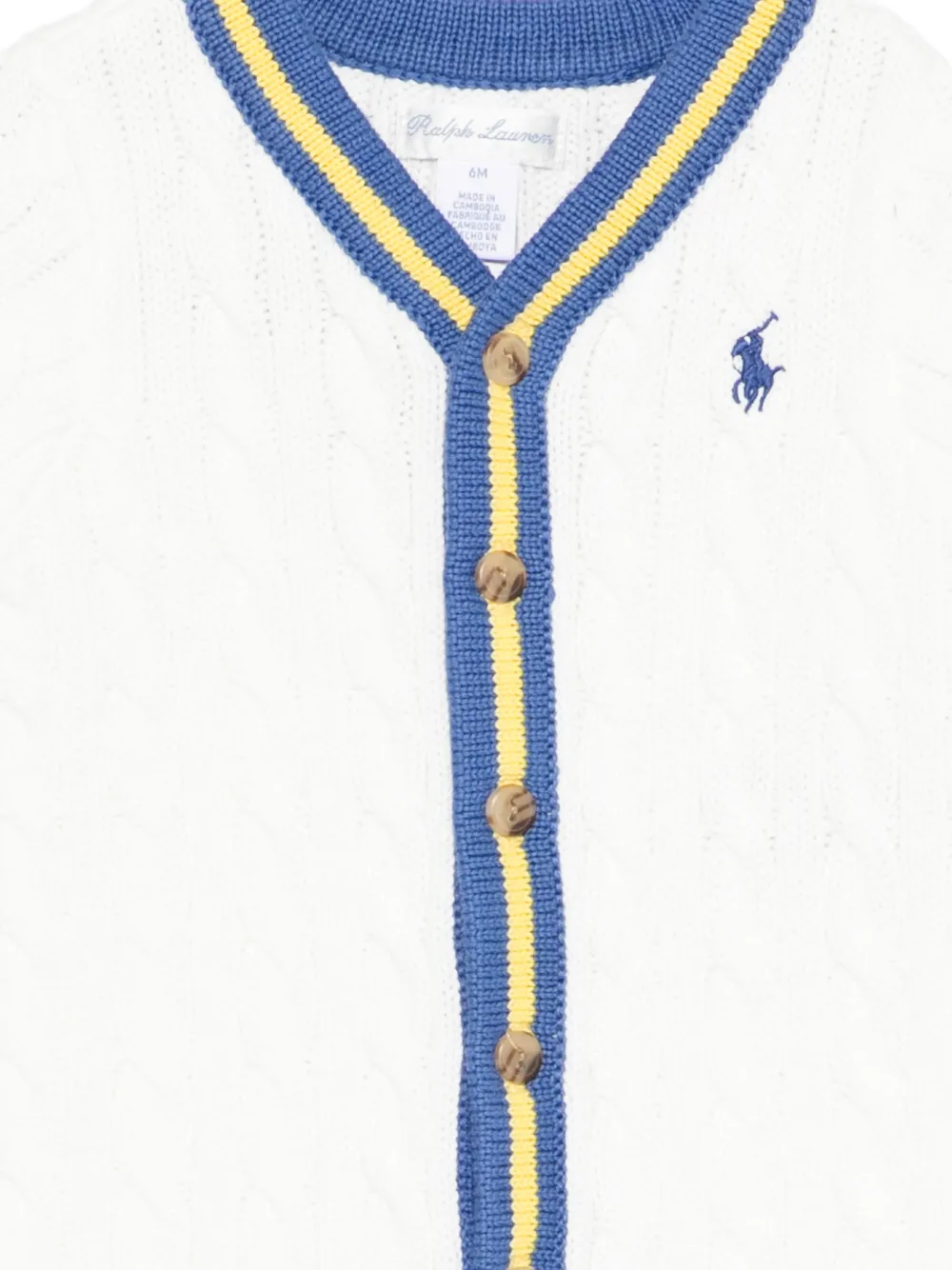  Polo Ralph Lauren Kids V-neck Romper - White 