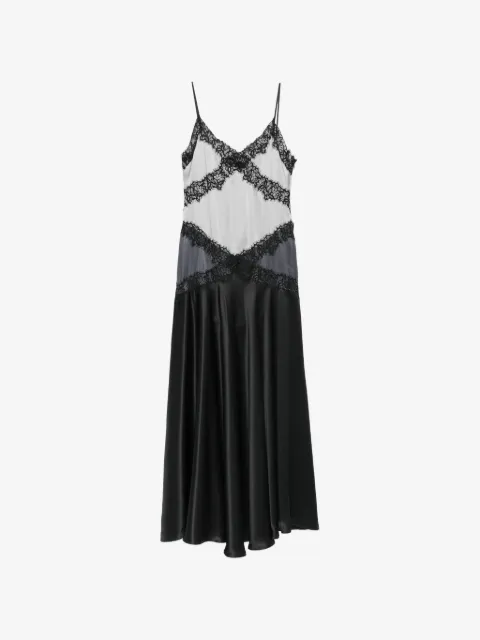 Viktor & Rolf robe en soie à bordure en dentelle