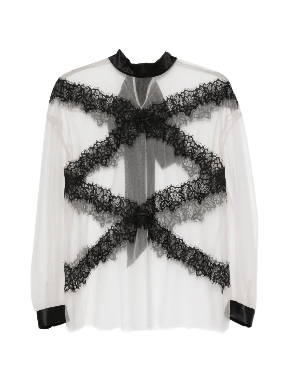 Viktor & Rolf Bluse mit Spitzenborten - Grau