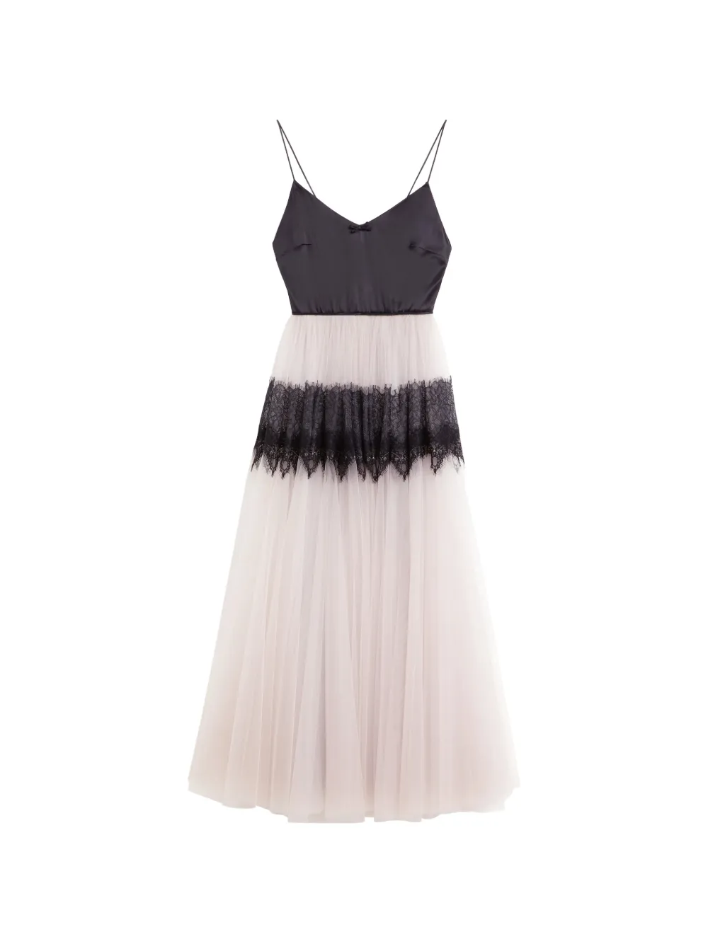 Viktor & Rolf tulle lace-trim maxi dress - Toni neutri