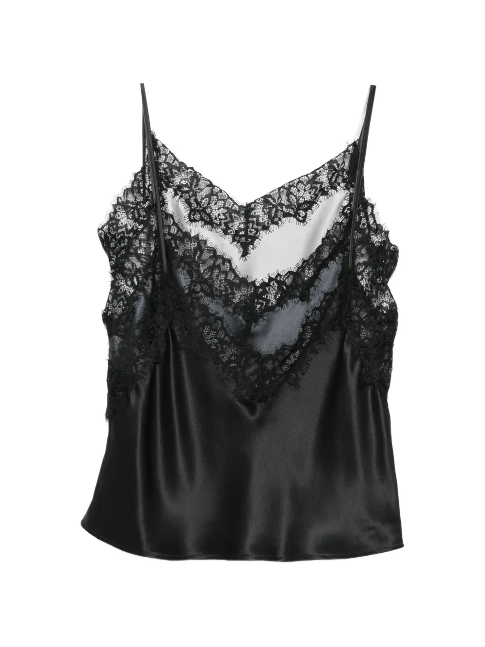 Viktor & Rolf Bluse im Layering-Look mit Spitzenbesatz - Schwarz