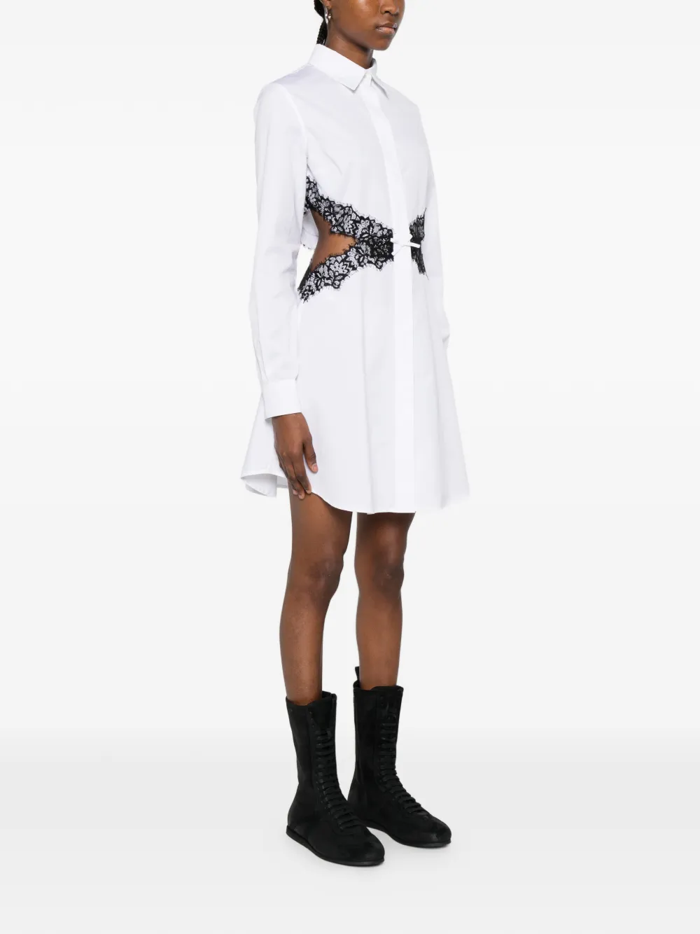 Viktor & Rolf Mini-jurk met kanten afwerking en uitgesneden details Wit