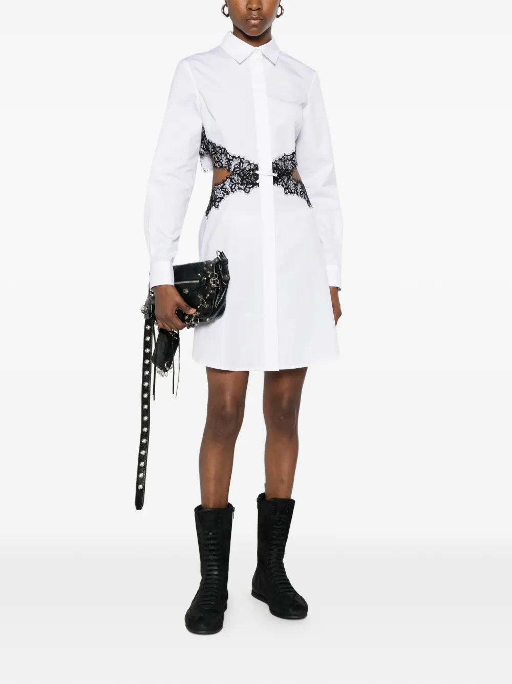 Viktor & Rolf Mini-jurk met kanten afwerking en uitgesneden details Wit