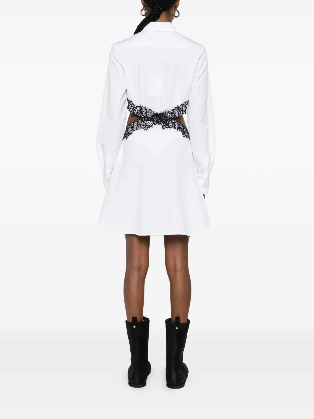 Viktor & Rolf Mini-jurk met kanten afwerking en uitgesneden details Wit