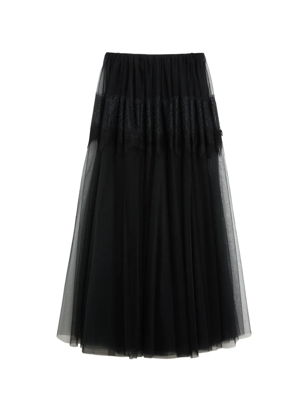 Viktor & Rolf tulle lace-insert maxi skirt - Schwarz