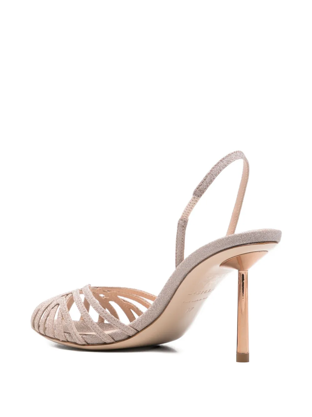 Le Silla Sandalen met bandjes en glitters Beige