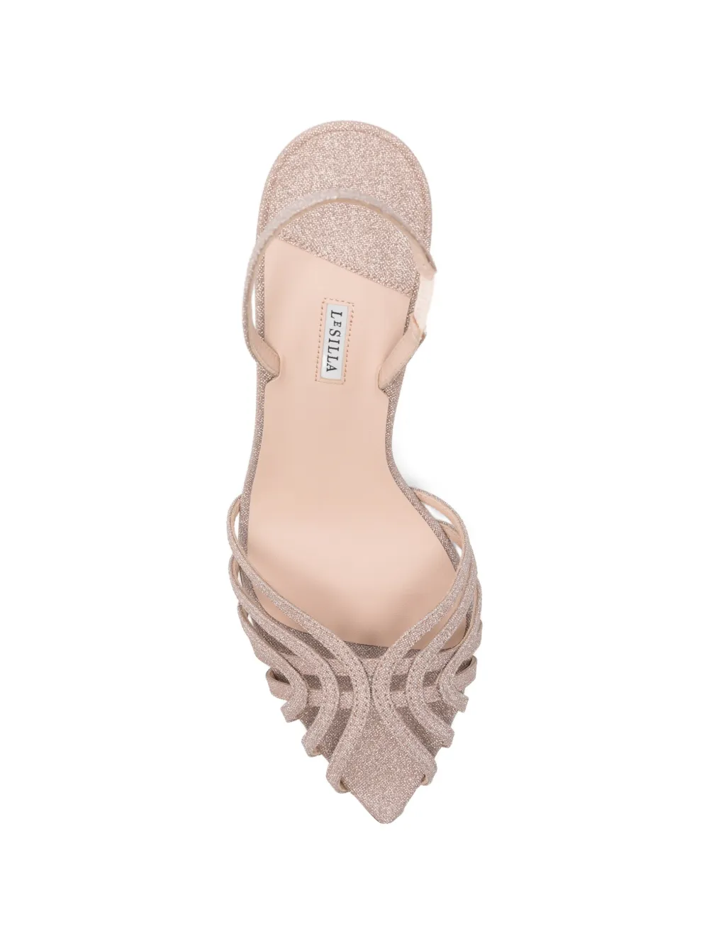 Le Silla Sandalen met bandjes en glitters Beige