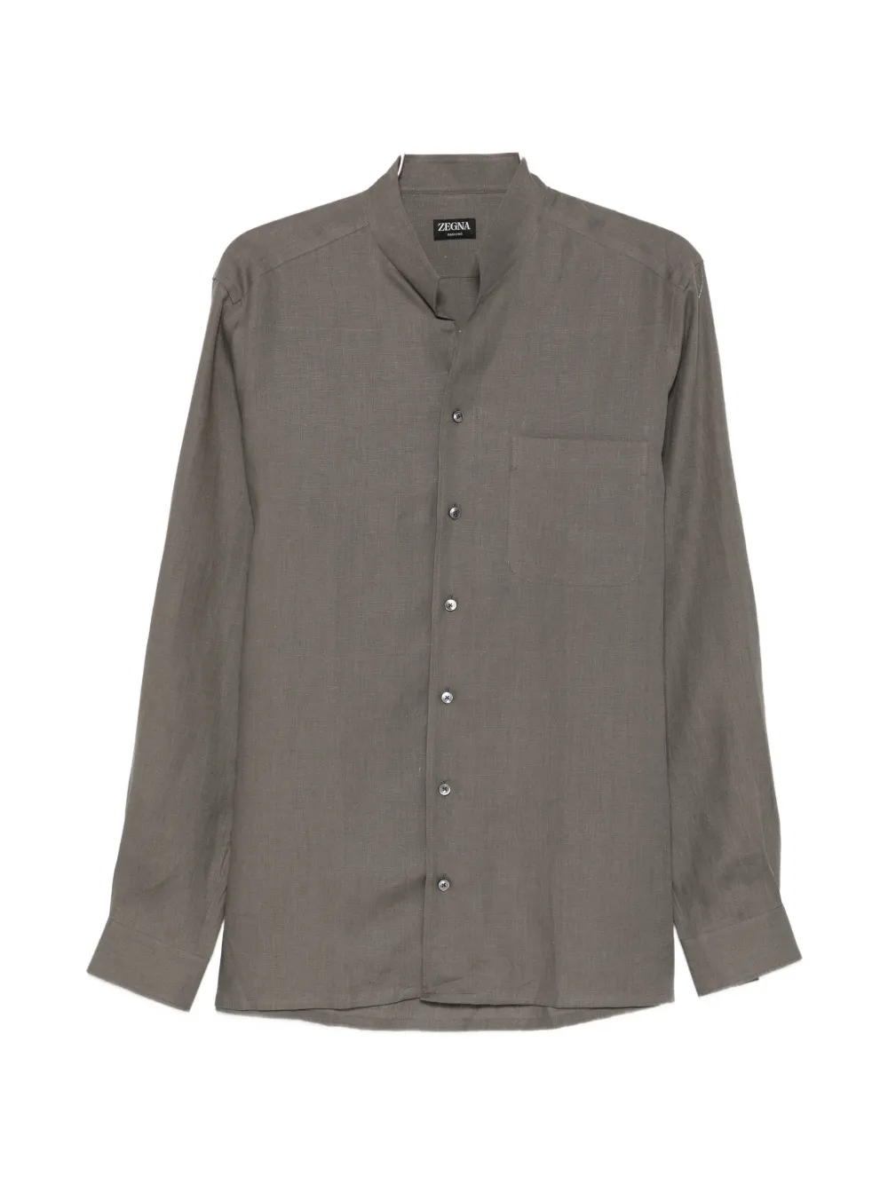 Zegna band-collar pocket shirt - Grigio