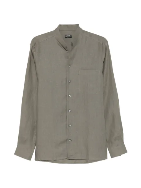 Zegna camisa con cuello mao