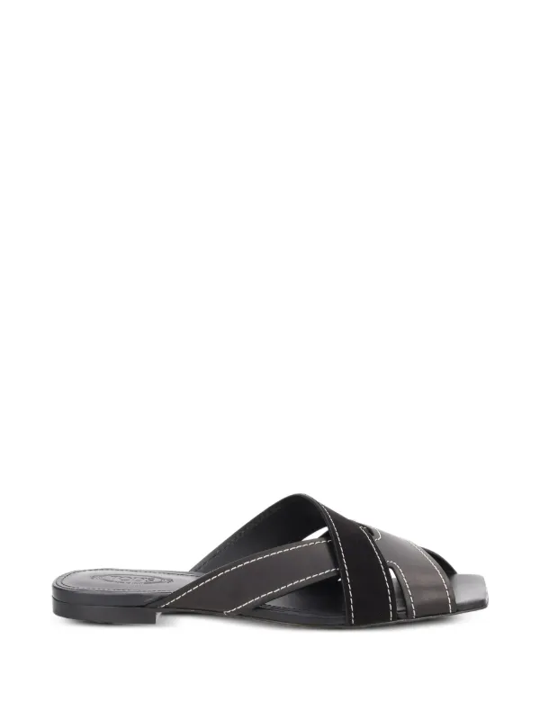 Tod's クロスストラップ サンダル | ブラック | FARFETCH JP