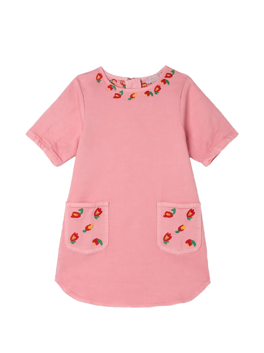 Stella McCartney Kids floral-embroidered pocket dress - Rosa