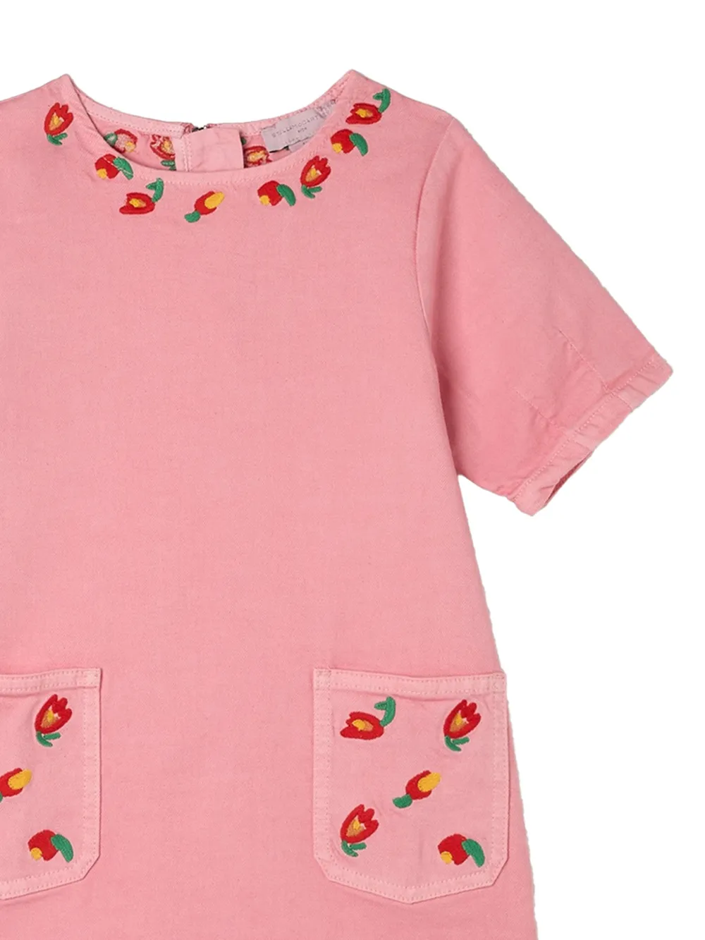 Stella McCartney Kids Jurk met geborduurde bloemen Roze