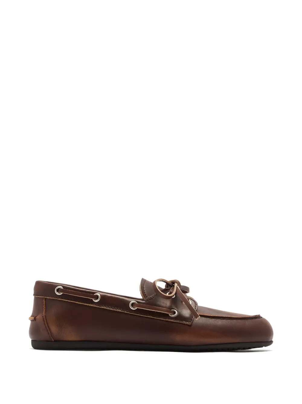 Miu Miu lace-up boat shoes - Brown