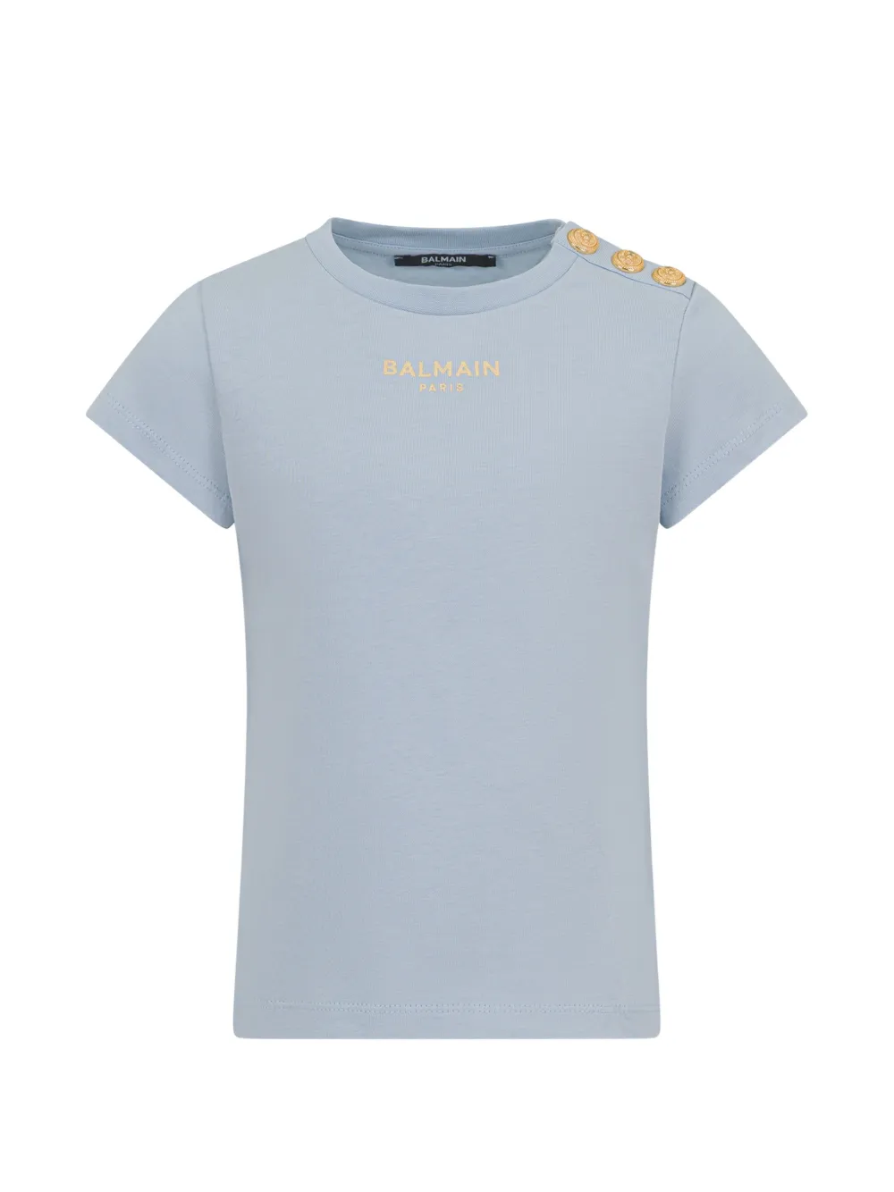 Balmain Kids button T-shirt - Blu