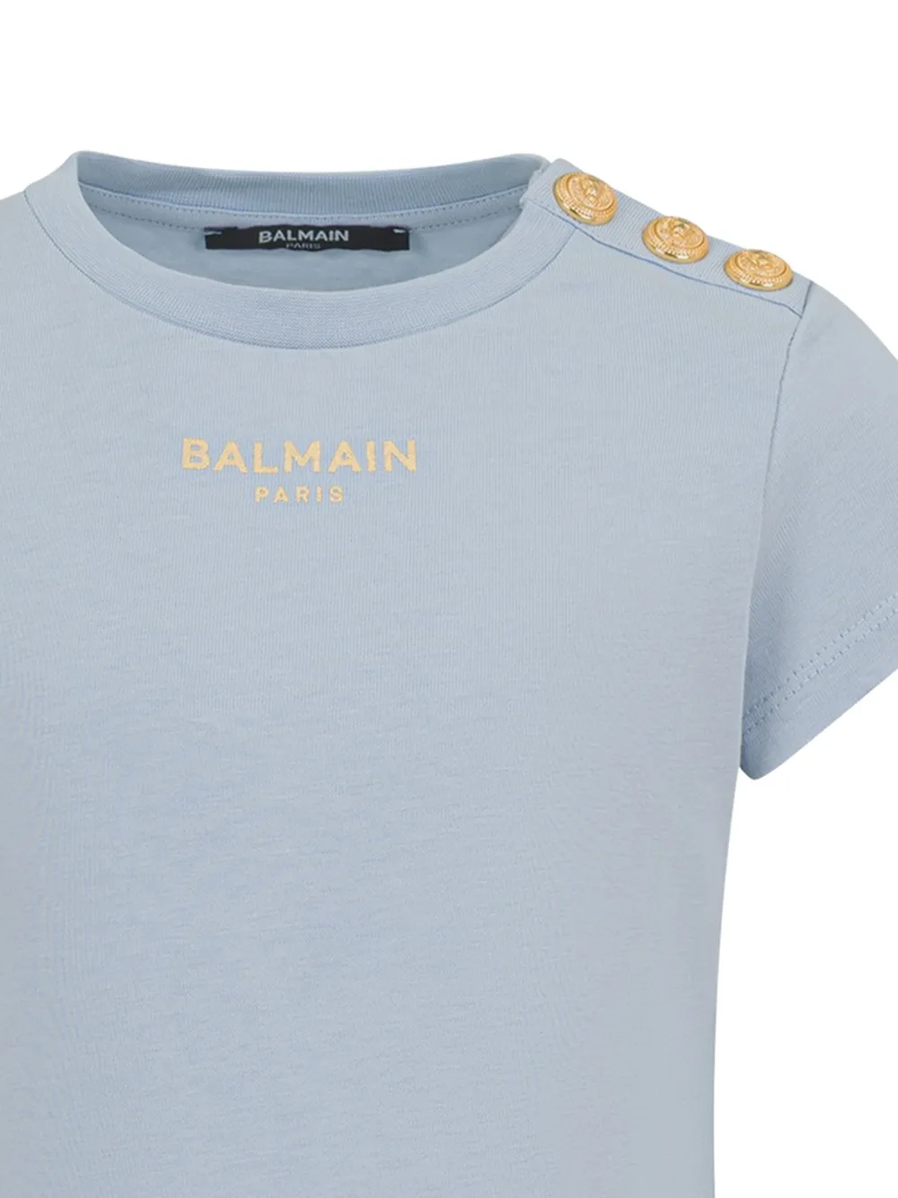  Balmain Kids Button T-shirt - Blue 