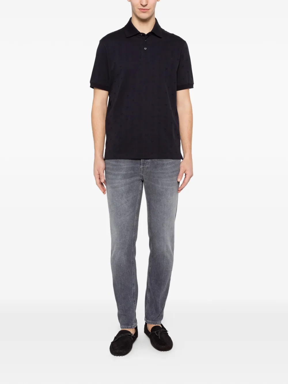 Emporio Armani Poloshirt met monogram Blauw