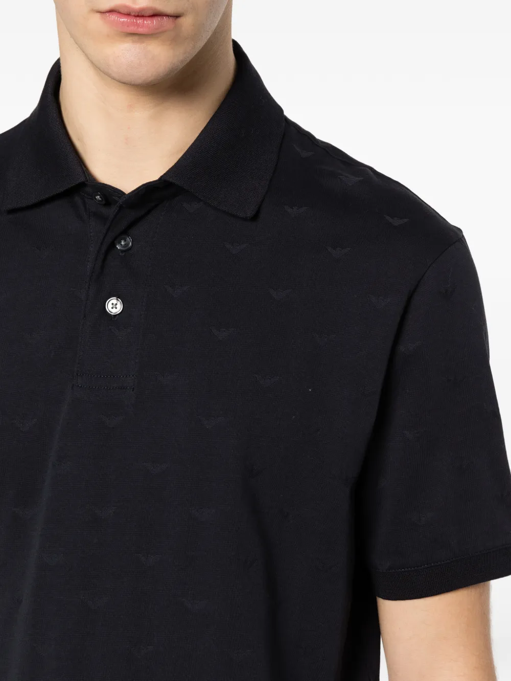 Emporio Armani Poloshirt met monogram Blauw