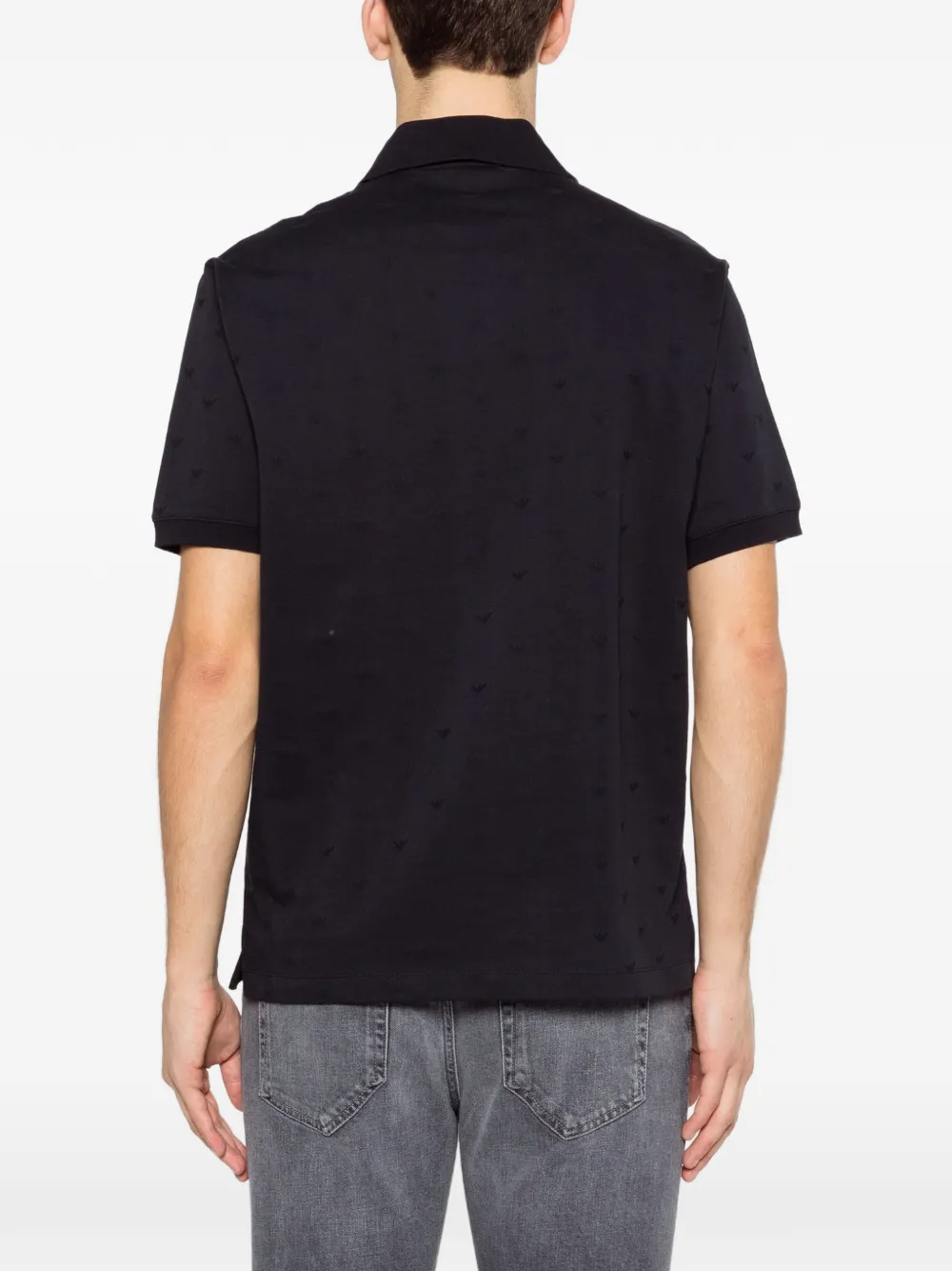 Emporio Armani Poloshirt met monogram Blauw