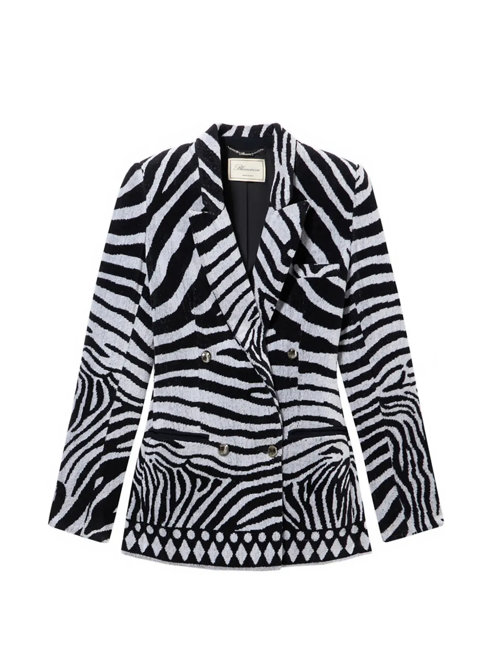 Blumarine zebra jacquard double-breasted jacket - Schwarz