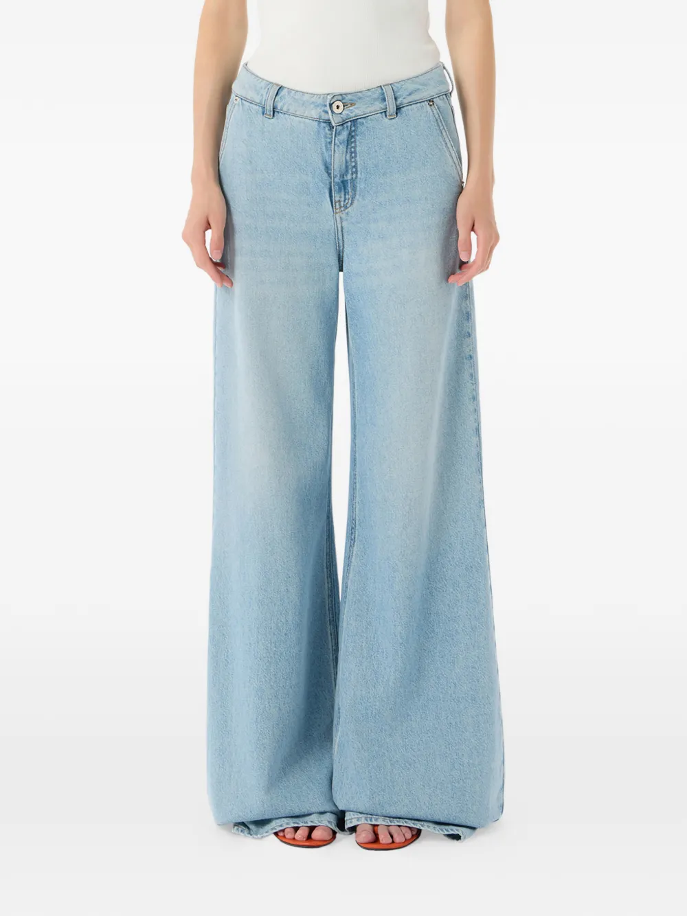 Blumarine Palazzo broek met wassing Blauw