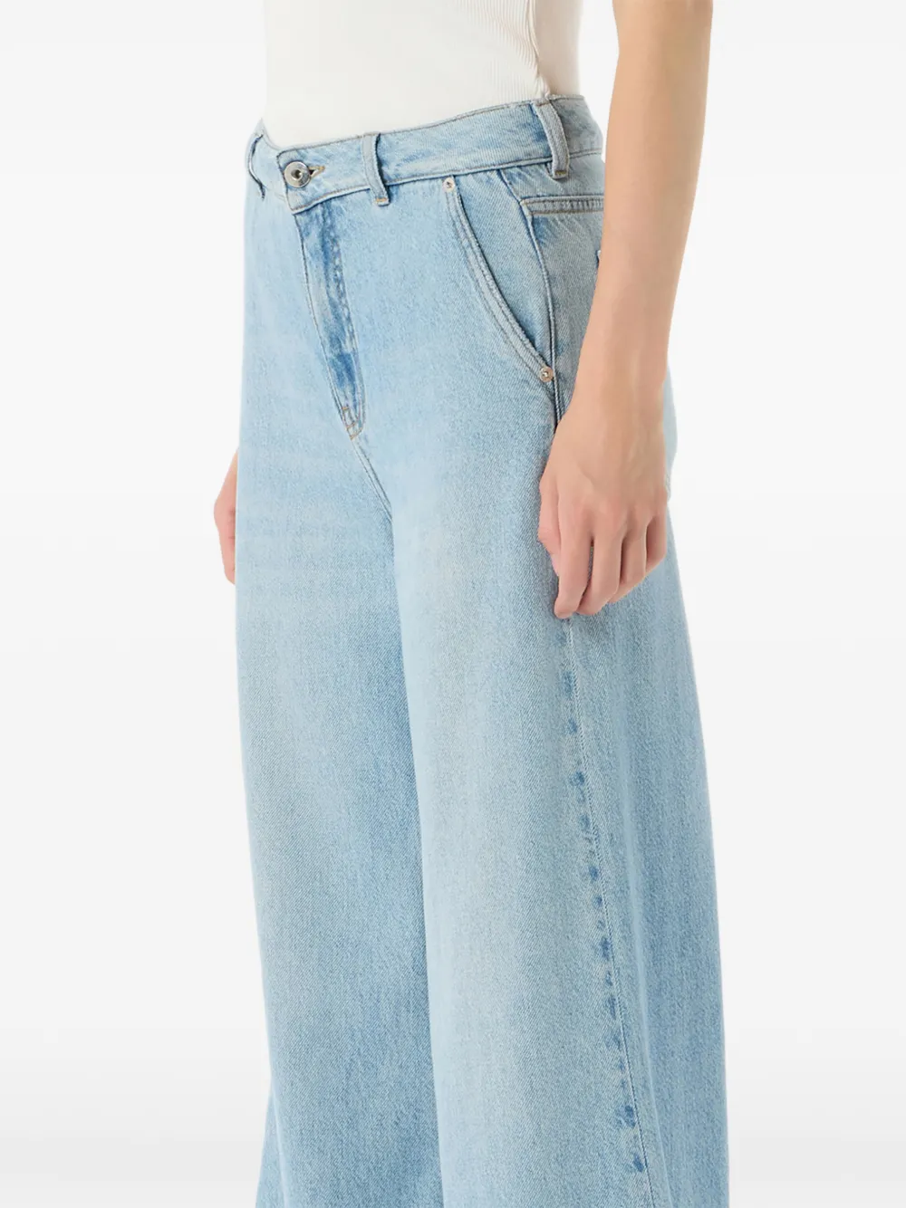 Blumarine Palazzo broek met wassing Blauw