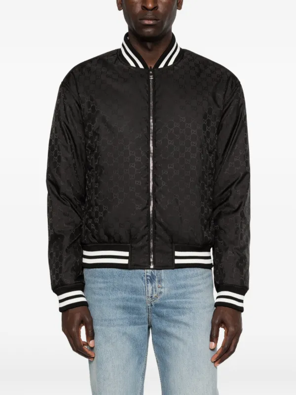 Gucci ジップアップ ボンバージャケット | ブラック | FARFETCH JP