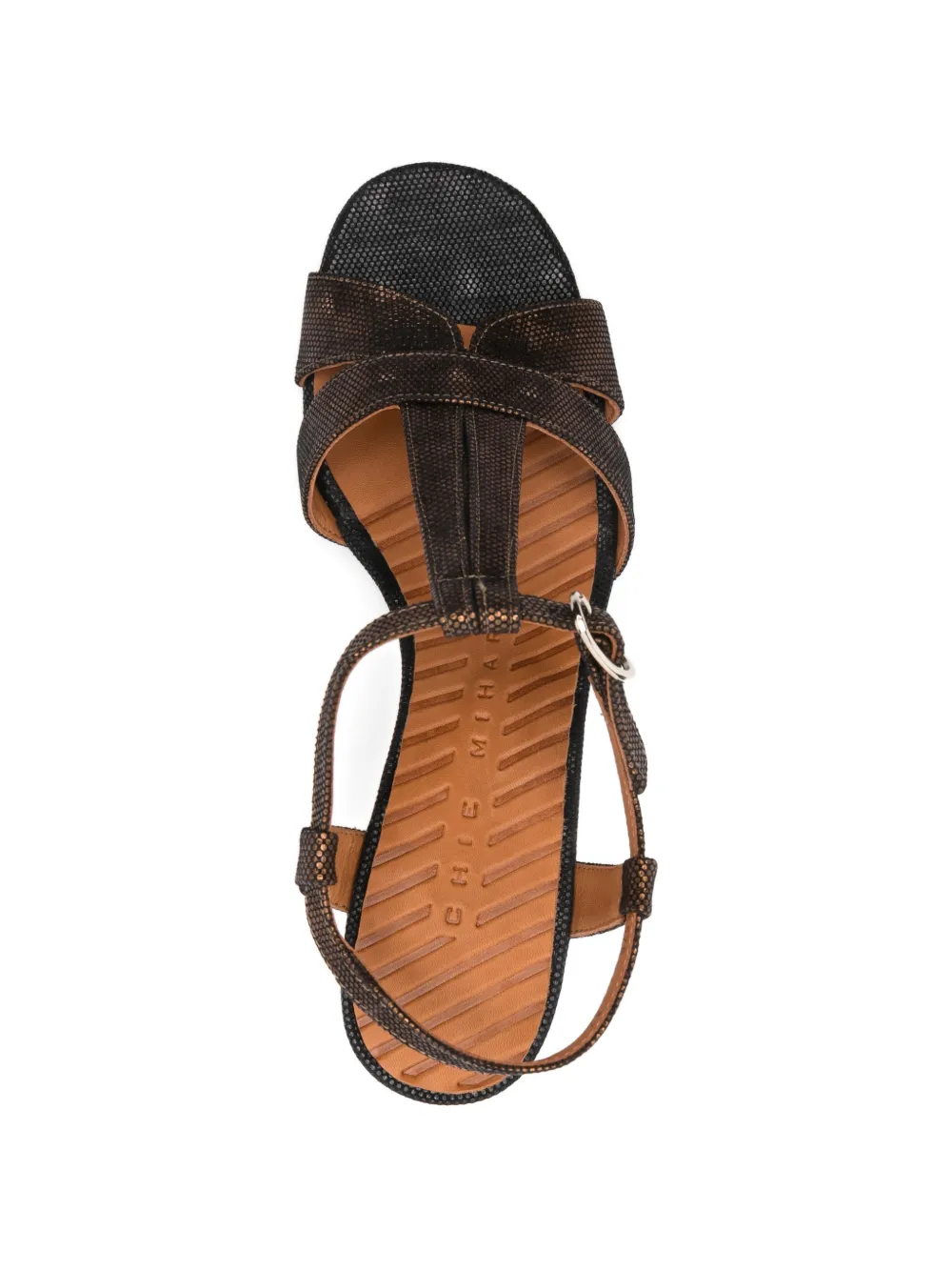 Chie Mihara Bafrica T-strap leather sandals Bruin