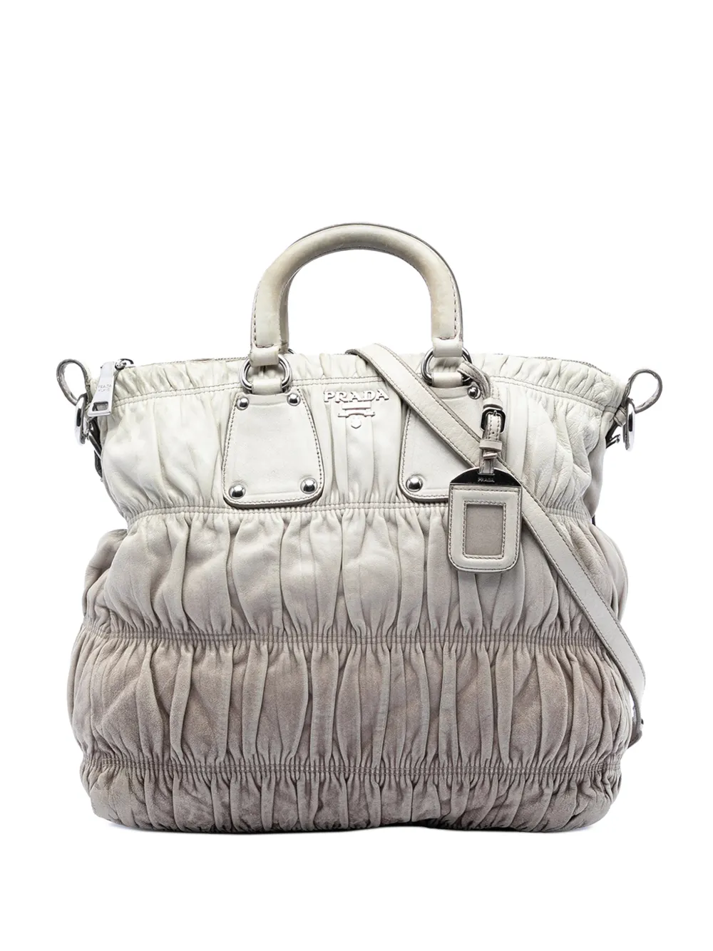 Prada Pre-Owned 2000-2025 Nappa Gaufre Ombre satchel - Grigio