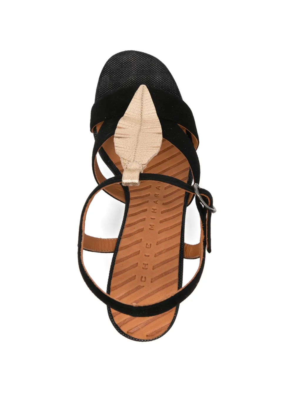 Chie Mihara Balia leaf-detail sandals Zwart
