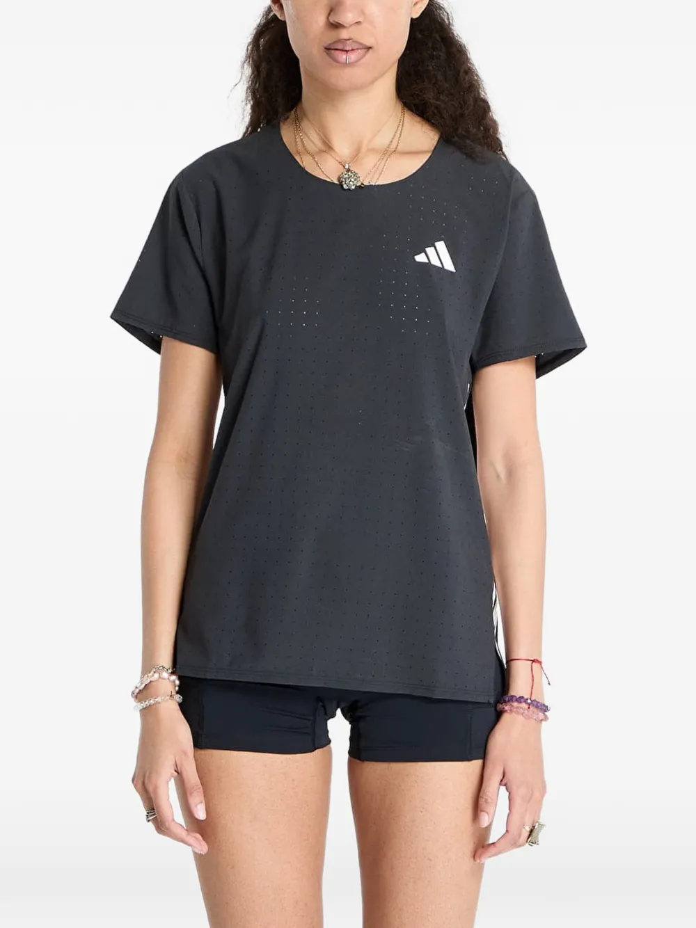 adidas Adizero Running perforated T-shirt - Schwarz