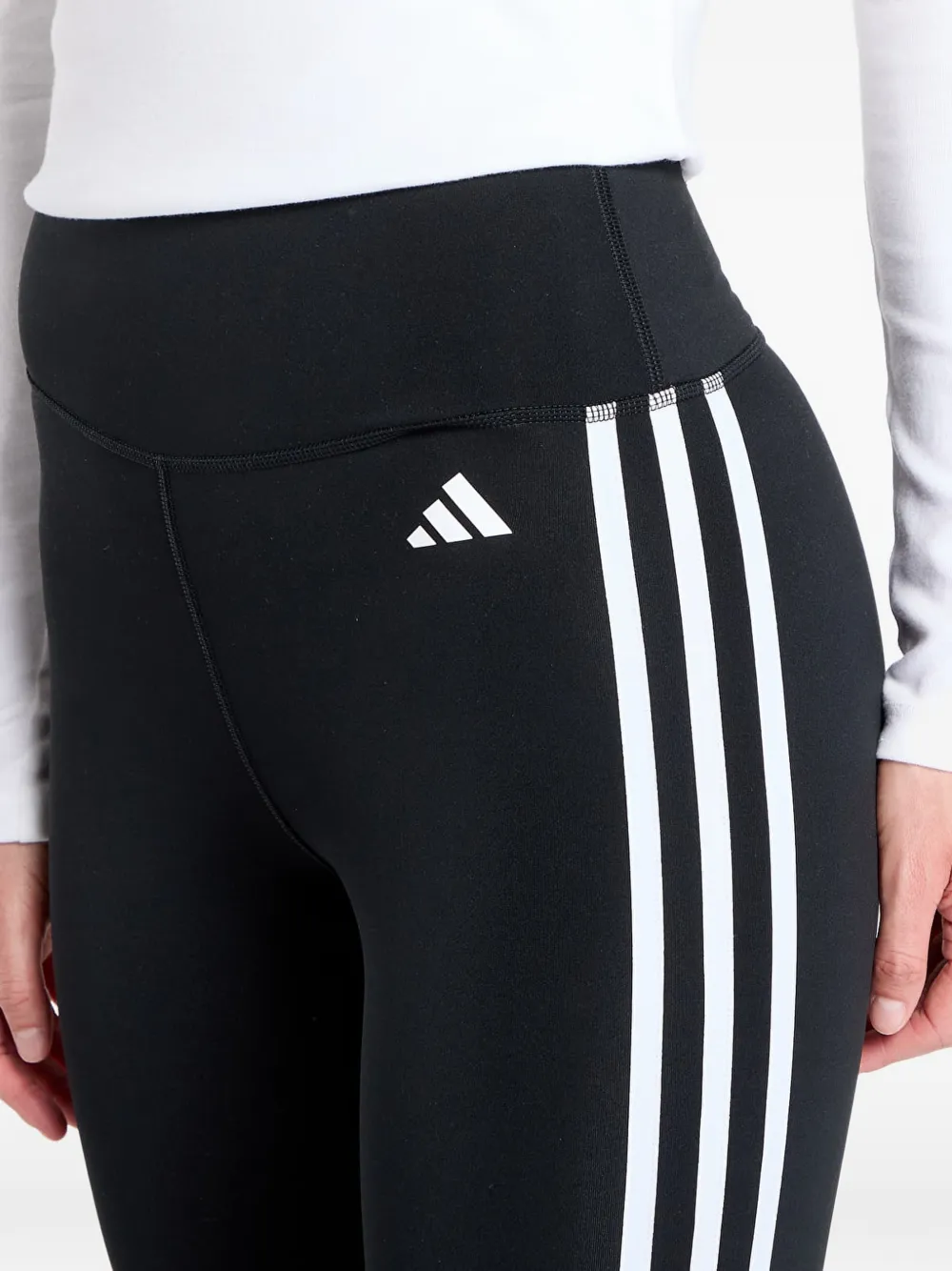 adidas Essentials 7 8 high-waist legging met 3 strepen Zwart