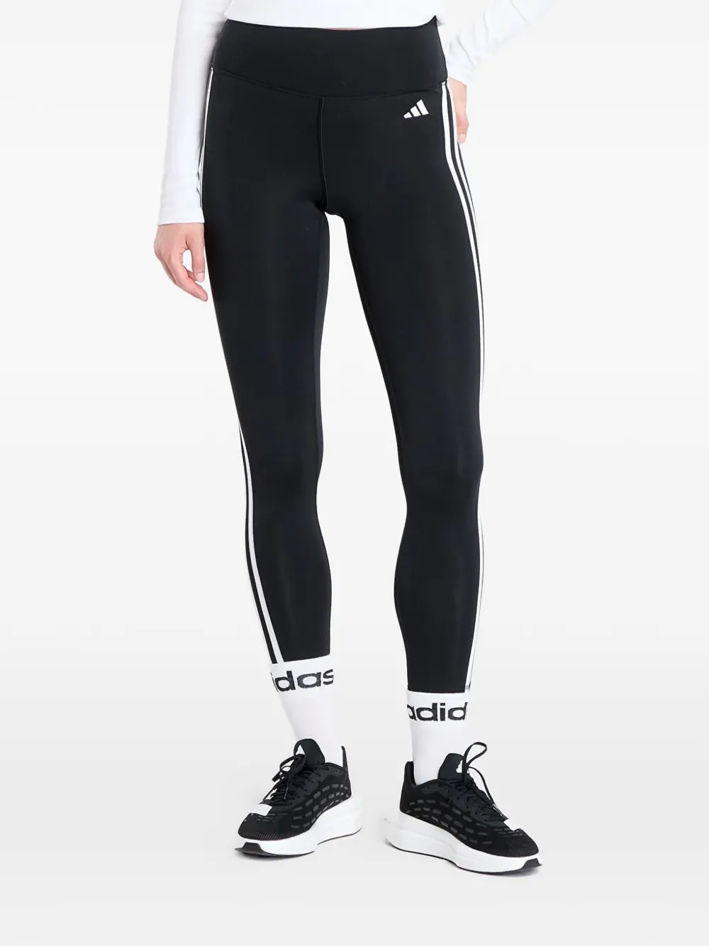 adidas essentials 3-stripes high-waisted 7/8 leggings - Nero
