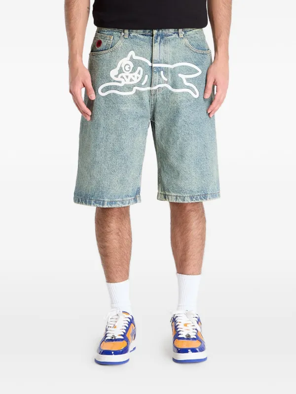 ICECREAM デニム ハーフパンツ ショートパンツ ICECREAM Running Dog デニムショートパンツ | ブルー | FARFETCH JP