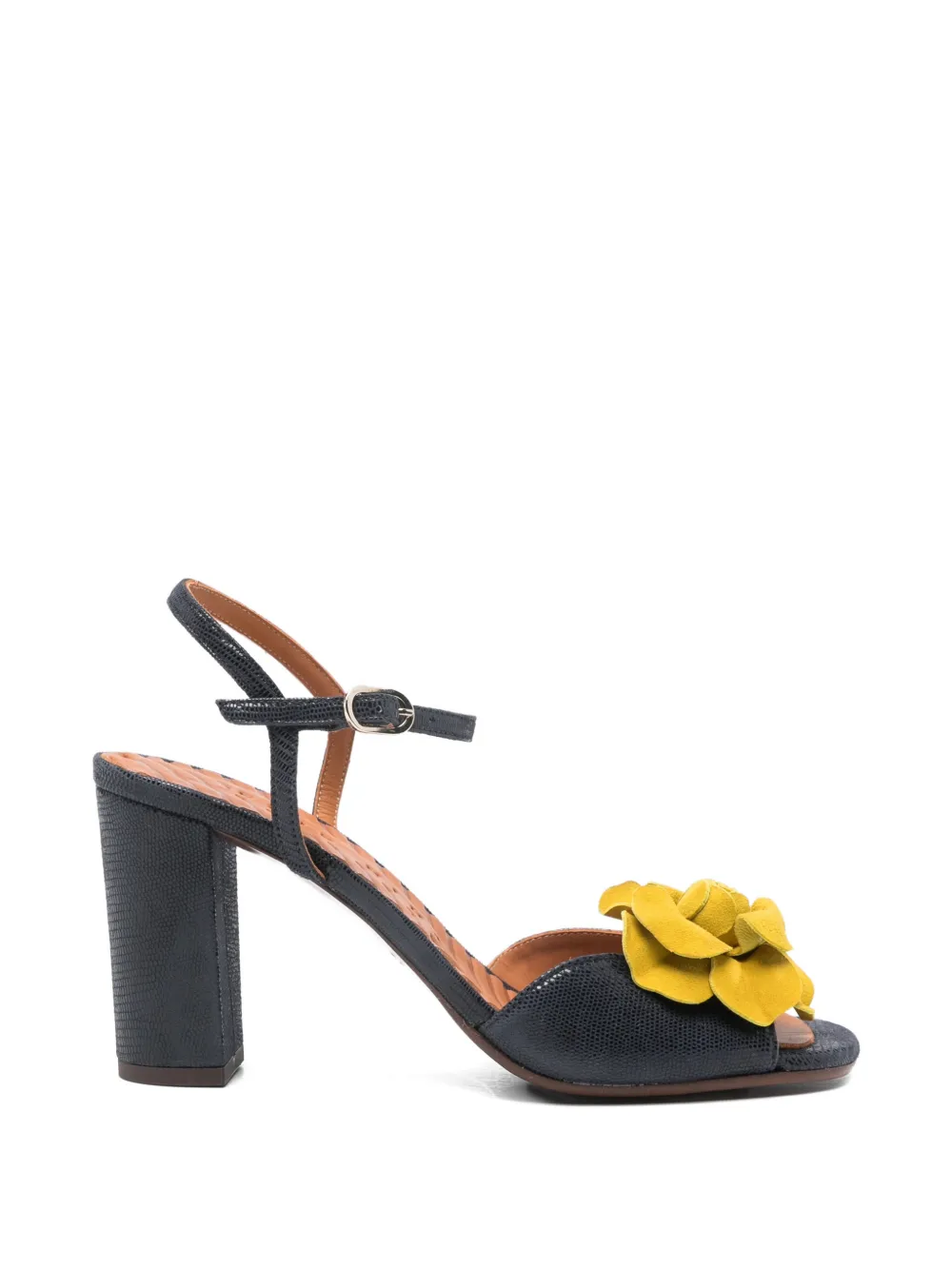 Chie Mihara Biuty flower-appliqué ankle-strap sandals Blauw