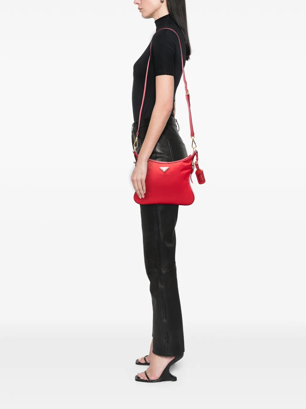 2013-2025 Saffiano Trimmed Tessuto Zip Top Crossbody Bag